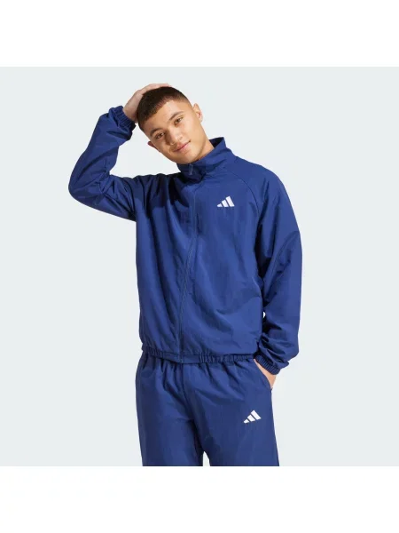 ADIDAS SPORTSWEAR Športová bunda Essential tmavomodrá biela
