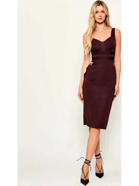 Elisabetta Franchi rochie mini mulata bordo