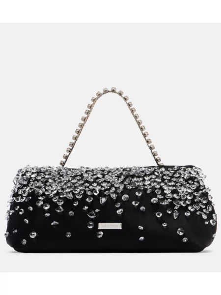 Satenast mini top Aquazzura črna