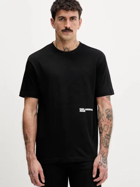 Tričko Karl Lagerfeld Jeans s potiskem černá