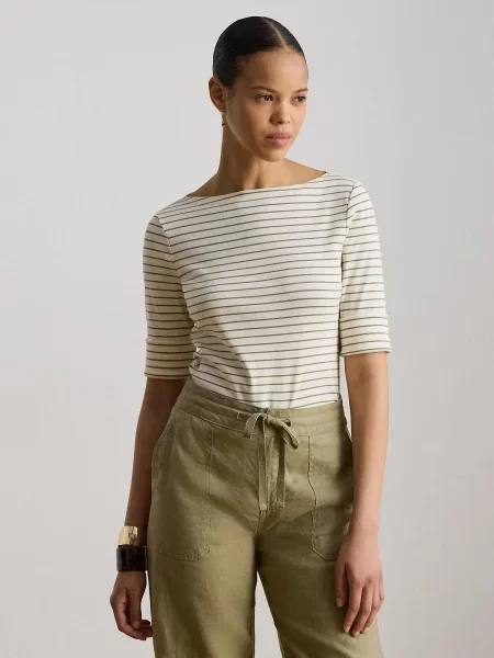 Lauren Ralph Lauren Tričko krémová / olivová béžová