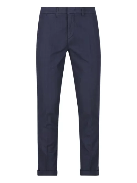 Pantaloni Fay cu model herringbone albastru