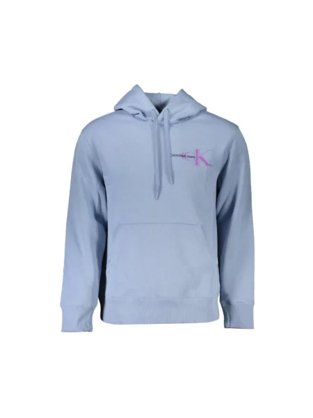 Bluza z kapturem Calvin Klein niebieska