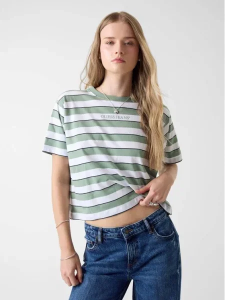 Guess Jeans Póló Színes Regular Fit zöld