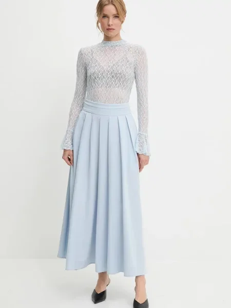 Answear Lab spódnica maxi rozkloszowana niebieski