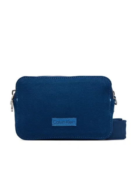 Kabelka Calvin Klein Webbing Strap Canvas Camera Bag modrá
