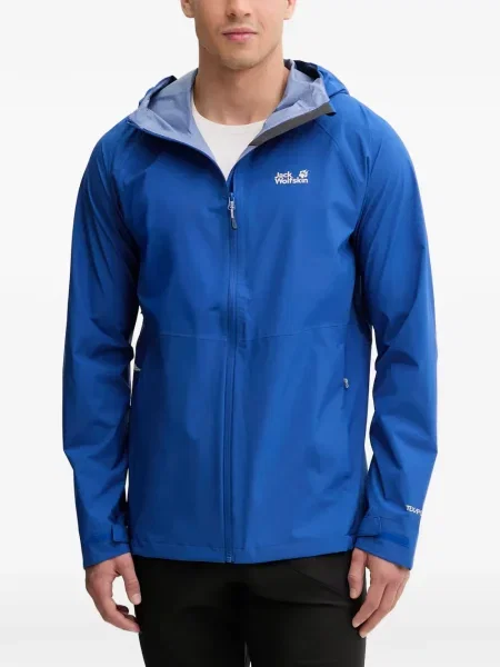 Geacă Jack Wolfskin cu glugă albastru
