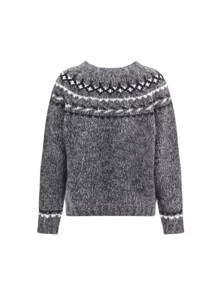 Sweter Parosh z kaszmiru z nadrukiem szary