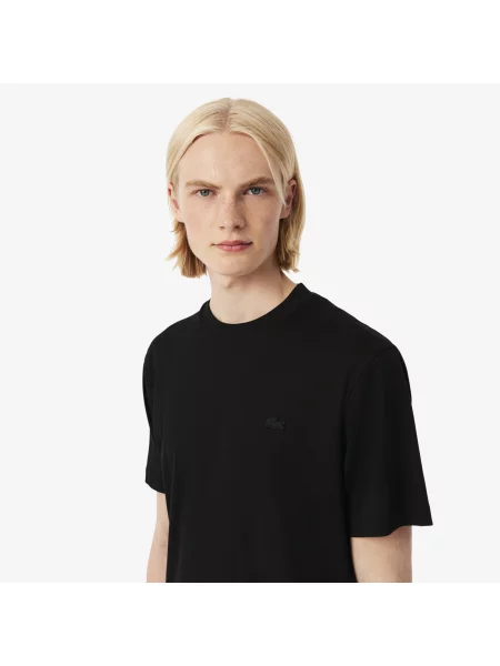 Lacoste T-Shirt Z Haftowanym Symbolem czarny