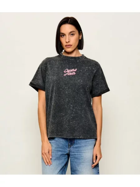 GUESS Tricou QUIERO AMOR | Relaxed fit negru