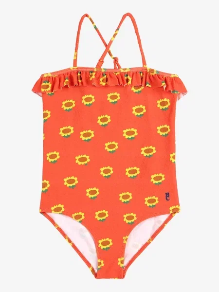 Bobo Choses Jednodílné dětské plavky Sunflower oranžové
