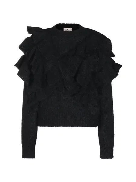 Pulover Elisabetta Franchi cu volane negru