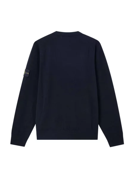 Sweter Stone Island wełniany z kamieniami niebieski