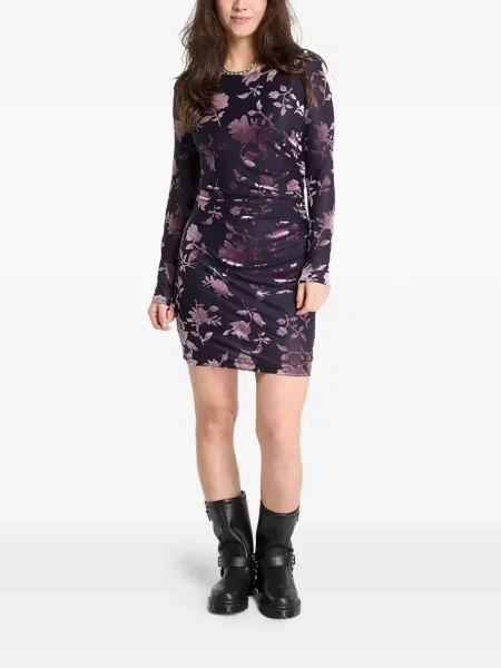 Rochie Desigual cu model floral cu imagine albastru