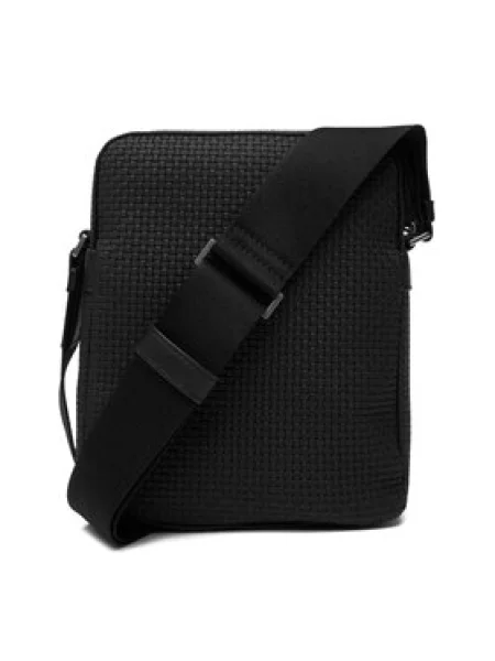 Válltáska Calvin Klein Embossed Woven Reporter fekete