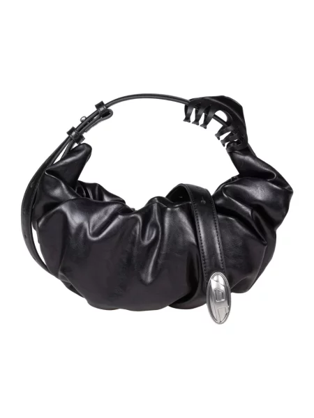 Torebka hobo Diesel z falbankami czarna