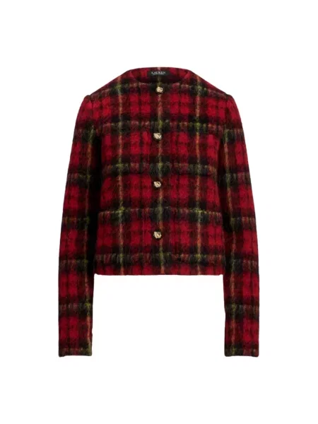 Kurtka Ralph Lauren w kratkę czerwona