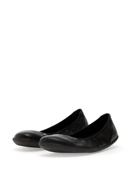 Balerini Groundies din piele negru