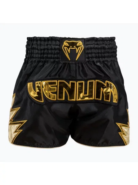 Pantaloni scurți de antrenament pentru bărbați Venum Inferno Muay Thai black/gold negru