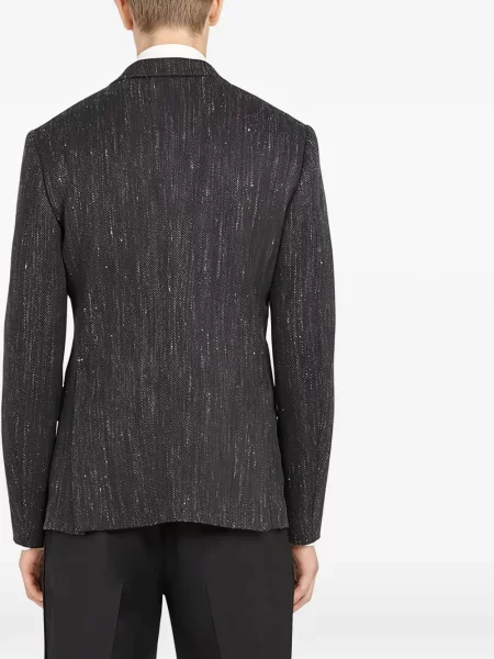 Geacă Ferragamo cu model herringbone gri