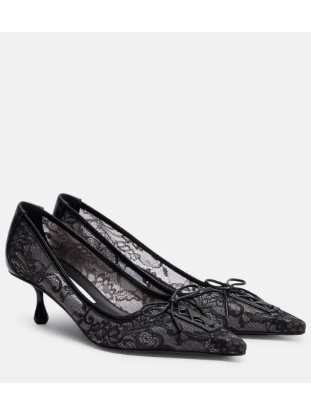 Pantofi cu toc Jimmy Choo din dantelă negru