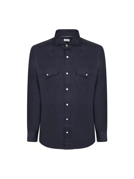 Koszula Brunello Cucinelli niebieska