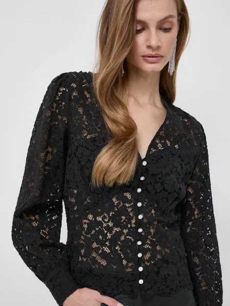 Риза Morgan дамска със стандартна кройка черно