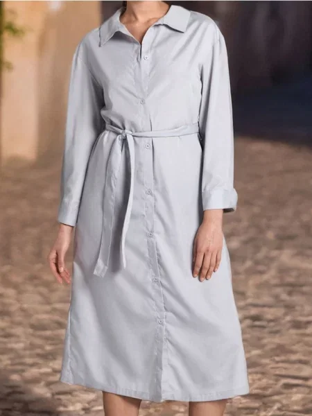 Сукня міді з коміром середньо-сірий сіра