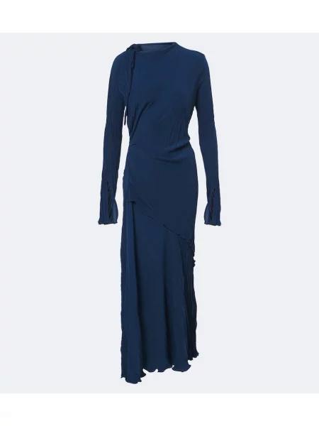 Rochie midi Victoria Beckham asimetrică albastru