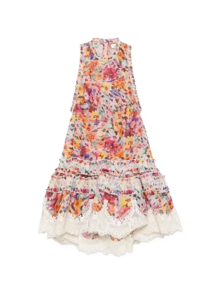 Rochie mini Zimmermann cu model floral de costum mini alb