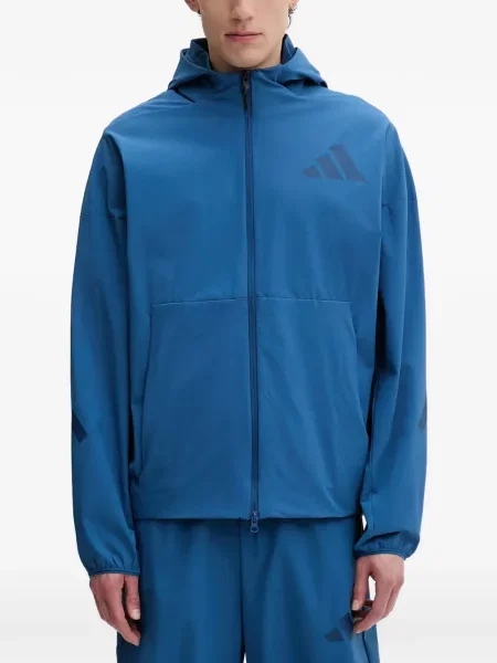 Geacă Adidas cu șireturi din piele de căprioară alb