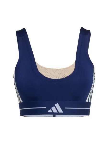 ADIDAS PERFORMANCE Sutien sport Hyperglam ecru / albastru închis alb