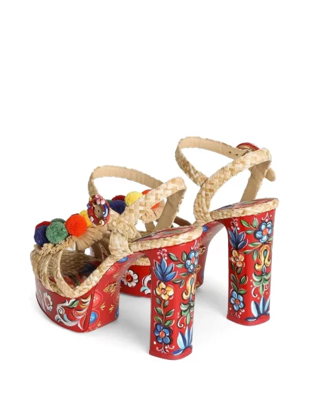 Sandale Dolce & Gabbana cu broderie cu platformă