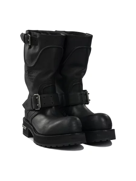 Kozaki Balenciaga skórzane czarne