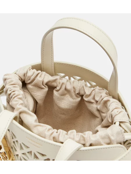 Top Ferragamo din piele alb