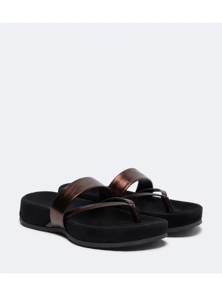 Chiloți tanga Dries Van Noten din piele maro