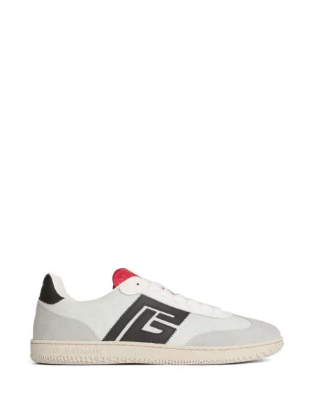 Sneakerși Balmain din piele de căprioară alb