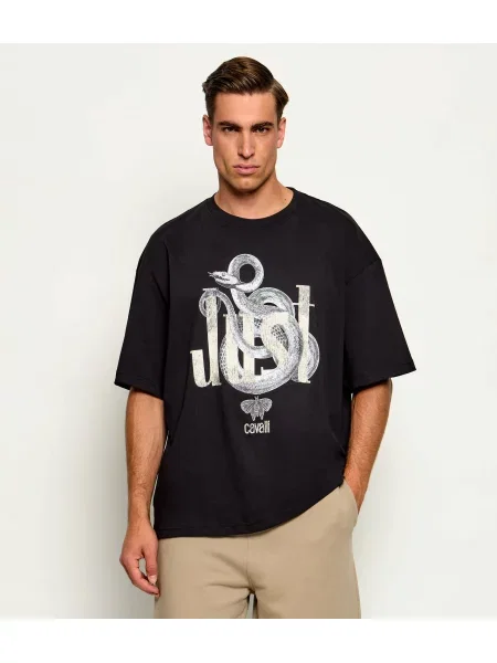 Just Cavalli Tricou | Relaxed fit negru