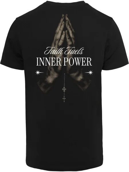 Mister Tee Majica Inner Power bež / črna bela