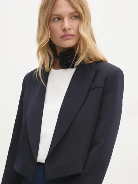 Піджак Answear.LAB без застібки однотонний синій