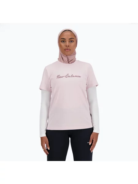 Tričko New Balance Script Tee stonepin růžové