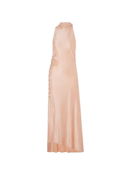 Rochie Rabanne cu volane roz
