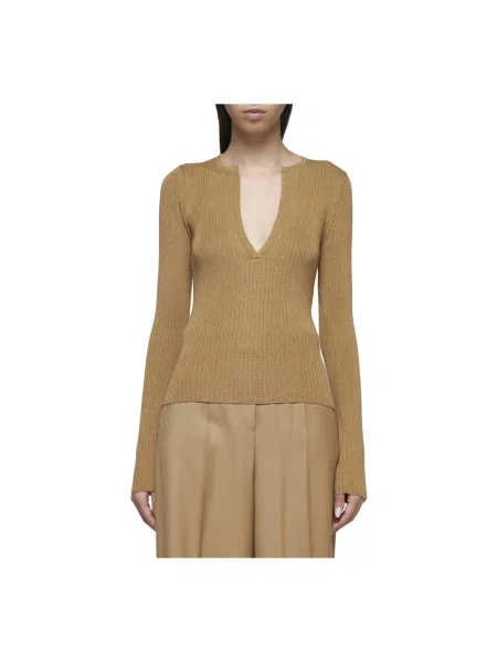 Sweter Max Mara z kaszmiru beżowy