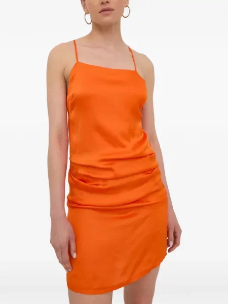 Rochie mini Herskind cu volane cu bretele portocaliu