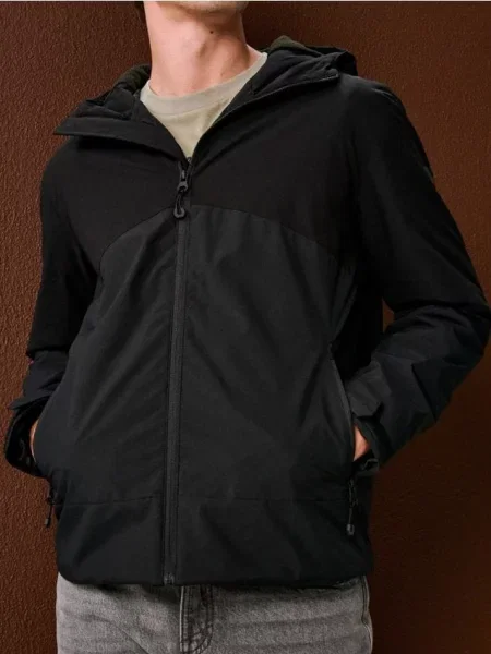Sinsay Kurtka softshell z kapturem czarny