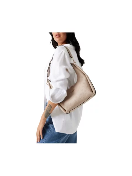 Torebka hobo Guess beżowa