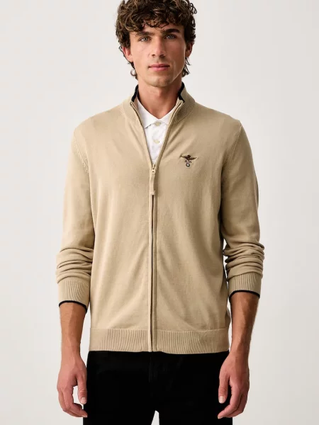Aeronautica Militare cardigan pentru bărbați din bej