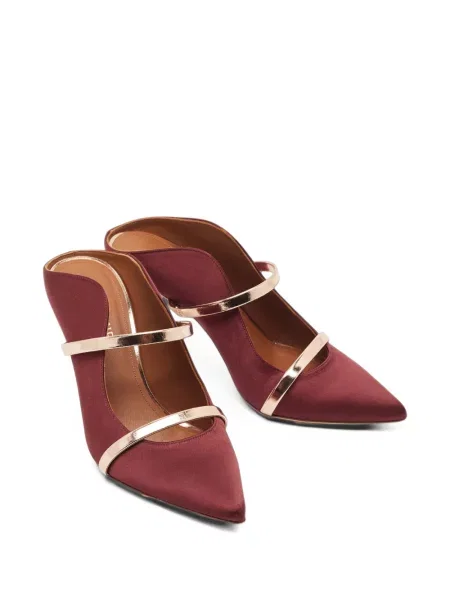 Papuci tip mules Malone Souliers cu bretele roșu