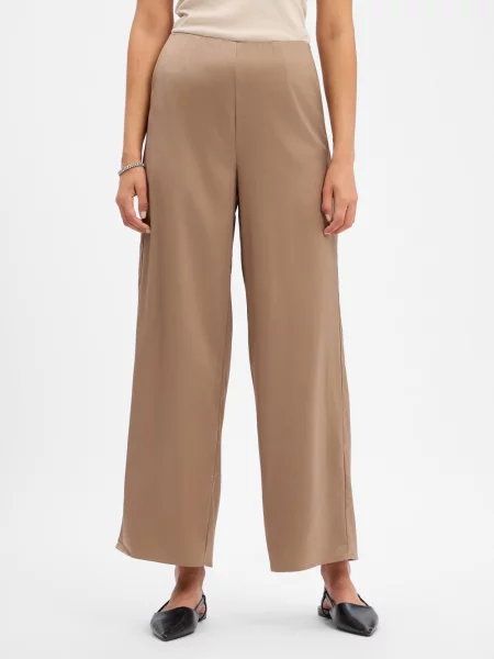 Y.A.S. Spodnie Typu Marlena Z Satyny beige beżowe