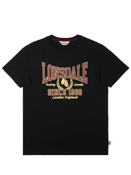 LONSDALE Tricou Cliffe galben deschis / mov amestecat negru
